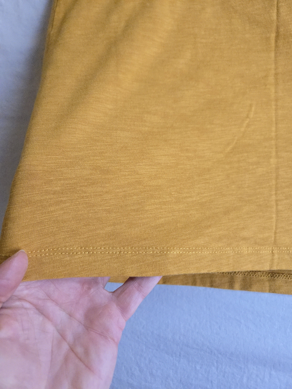 Sigrid Olsen Cotton Modal Golden Mustard Cap Sleeve Pocket Tee CW3 - Picture 5 of 8